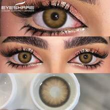 Eyeshare 1副自然色年抛巧克力色美瞳，适合约会或日常佩戴，派对适用 - 巧克力棕 - 查看 8