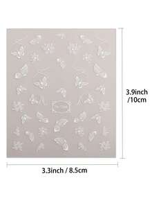 2 miếng dán móng tay hình hoa bướm trắng mùa xuân/hè, decal trang trí móng tay dễ thương, tươi mới dành cho nữ tự làm tại nhà. - Nhiều màu - Xem 4