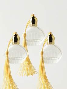 3/5/10/20件套流苏椭圆形12毫升不锈钢可填充精油滚珠瓶，创意便携式液体香水瓶，带金属盖 - 彩色 - 查看 10