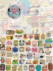 50pcs Creative Cartoon Inspirational Stickers DIY Guitar Luggage Refrigerator Water Bottle Planner Decoration Personalized Laptop Stickers - Multicolor - View 2