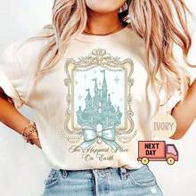 Graphic TeesCoquette Magical Castle Shirt, Happiest Place On Earth T-Shirt, , Birthday Gift, Vintage Heavy-Duty Pure Cotton T-Shirt, - 白色 - 查看 6