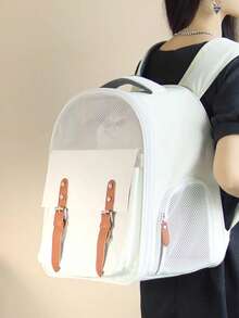 大容量便携式宠物背包，犬猫手提包，单肩包，手提包，牛津布材质，透气窗口，适合体重不超过14磅的宠物 - 彩色 - 查看 11