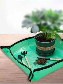 1 tấm lót chậu cây, chất liệu bền, chống thấm nước, dễ vệ sinh, lót chậu cây chống thấm nước, dùng trong gia đình để thay đất trồng rau, thay chậu hoa. - A - Xem 5