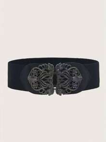 Vintage Metal Buckle Belt, Suitable For Dress Matching - Black - View 4