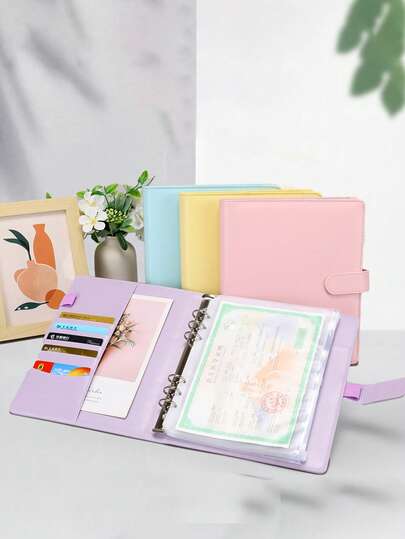 A5 Leather Loose-Leaf Notebook Cover, 6-Ring Binder Planner Cover Fits A5 Refill Paper, With Magnetic Closure (Inner Pages Not Included)