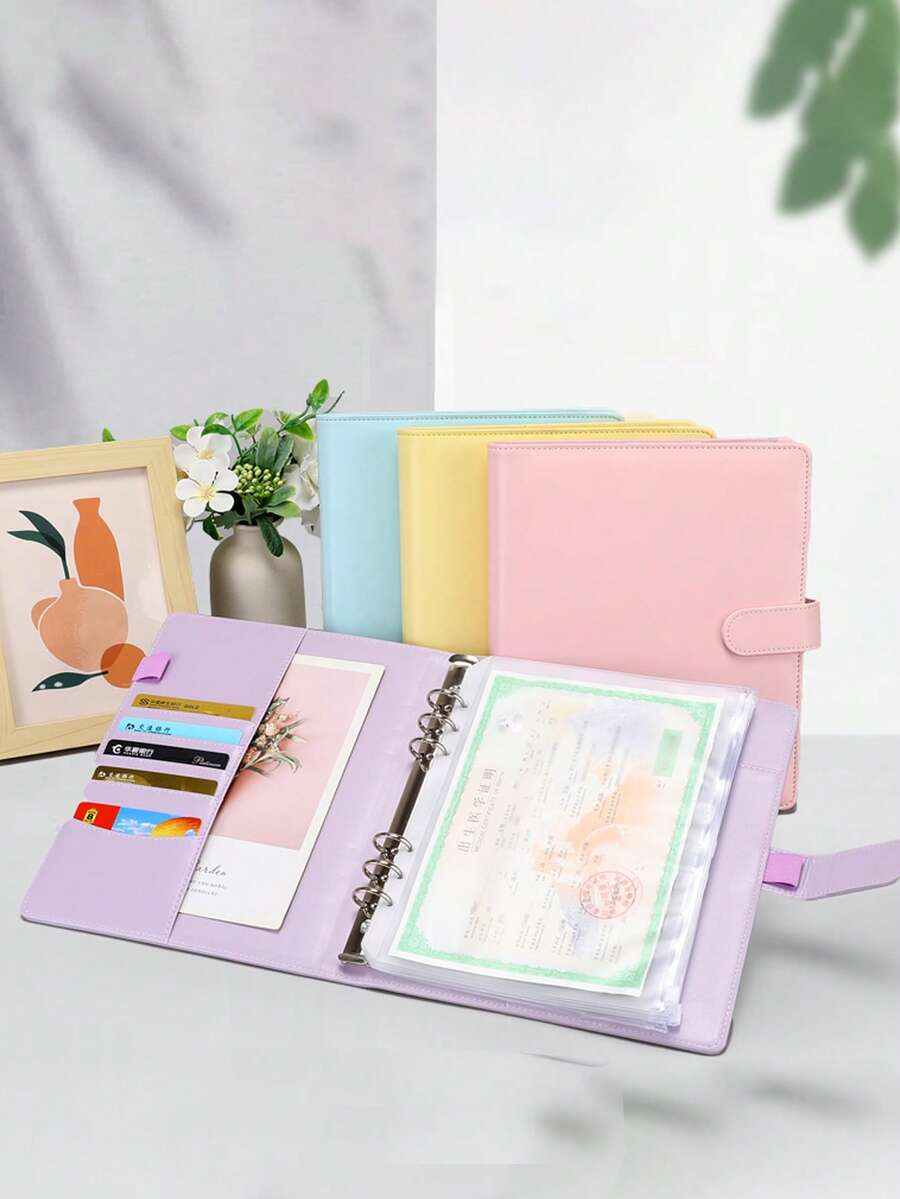 A5 皮革笔记本活页夹，6孔活页笔记本封套，适用于 A5 活页纸，活页个人计划本活页夹封套，带磁性搭扣（不含内页）