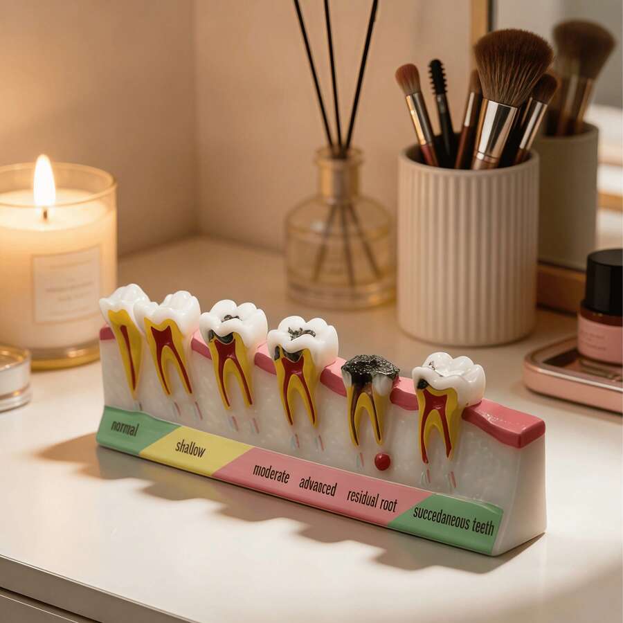 1 Stück Zahnpathologie Zahnmodell, verwendet um frühe, mittlere und späte Stadien von Gingivitis, Parodontitis, Okklusionstrauma und andere Stadien zu demonstrieren, geeignet für Zahnarztpraxis Dekoration, Geschenke für Zahnärzte, Patientenaufklärung, Demonstration der Mundgesundheitspflege - Übersicht 1