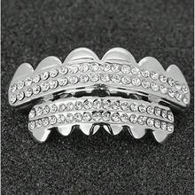 1 Set Personalized 6-Tooth Double Row Rhinestone Hip Hop Grillz, Unisex Party & Dance Accessory - Multicolor - View 3
