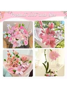 5pcs/Set Multi-Color Tubular Floral Craft Cleaning Supplies Kit, Includes Stems, Green Tapes, And Stamens, Suitable For Floral Arrangement, Classroom Projects, And Decoration - Multicolor - View 4