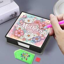 Bộ tranh đính kim cương 5D - Sổ tay/Hộp ghi nhớ họa tiết Mandala 9 ô - Quà tặng thủ công độc đáo, Bộ tranh đính kim cương, Hình tròn bất đối xứng, Quà tặng thủ công độc đáo cho bàn làm việc văn phòng và nhà - Nhiều màu - Xem 31