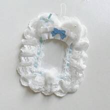 1个新款可爱蕾丝照片卡套，可收纳小卡片和票据，蓝粉配色，手工毛绒猫耳蝴蝶结设计，DIY 2D卡通动漫游戏角色cosplay配件，偶像粉丝用品，透明小袋装饰，洛丽塔风格卡套 - 彩色 - 查看 9