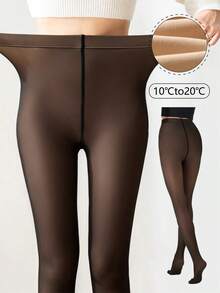 Collants taille haute pour femmes, très élastiques, anti-accroc, anti-boulochage, durables, convenant pour un usage casual, les trajets, le bureau en extérieur, confortables et chauds - Noir - Voir 13