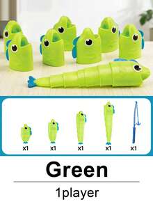 1 Set Extendable Fishing Game, Blind Fishing Challenge With Retractable Small Fish, 4 Different Lengths, Upgraded Hook Design With Lifelike Eyes And Gentle Round Shape, ABS Material, Interactive Tabletop Party Game, Children's Stress Relief Toy And Gift - Multicolor - View 13