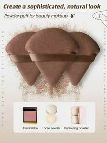 50/20/10/5/1 Pc Triangle Powder Puff Reusable Multi-Functional Makeup Tool For Liquid Foundation, Isolation Cream, BB Cream, Sunscreen, Air Cushion, Blush, Etc. Perfect Replacement For Your Brushes, Free Your Hands Essential For Travel And Home - Brown - View 6