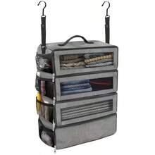 Bolsa de almacenamiento de equipaje, bolsa organizadora de maleta de viaje, estante de viaje portátil colgante, compartimento de clasificación rápida de equipaje de mano plegable colgante, accesorios de viaje - Multicolor - Ver 14