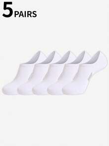 1/5 paires de chaussettes invisibles pour femmes, chaussettes de sport, chaussettes basses, chaussettes respirantes matelassées à rayures blanches et noires pour le sport, la course, le fitness - Multicolore - Voir 8
