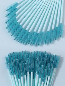 Women's 2026 Eyelash Brush & Powder Puff Set Spiral Bendable 51PCS Reusable For Eyelash Extensions Daily Makeup - Baby Blue - View 6