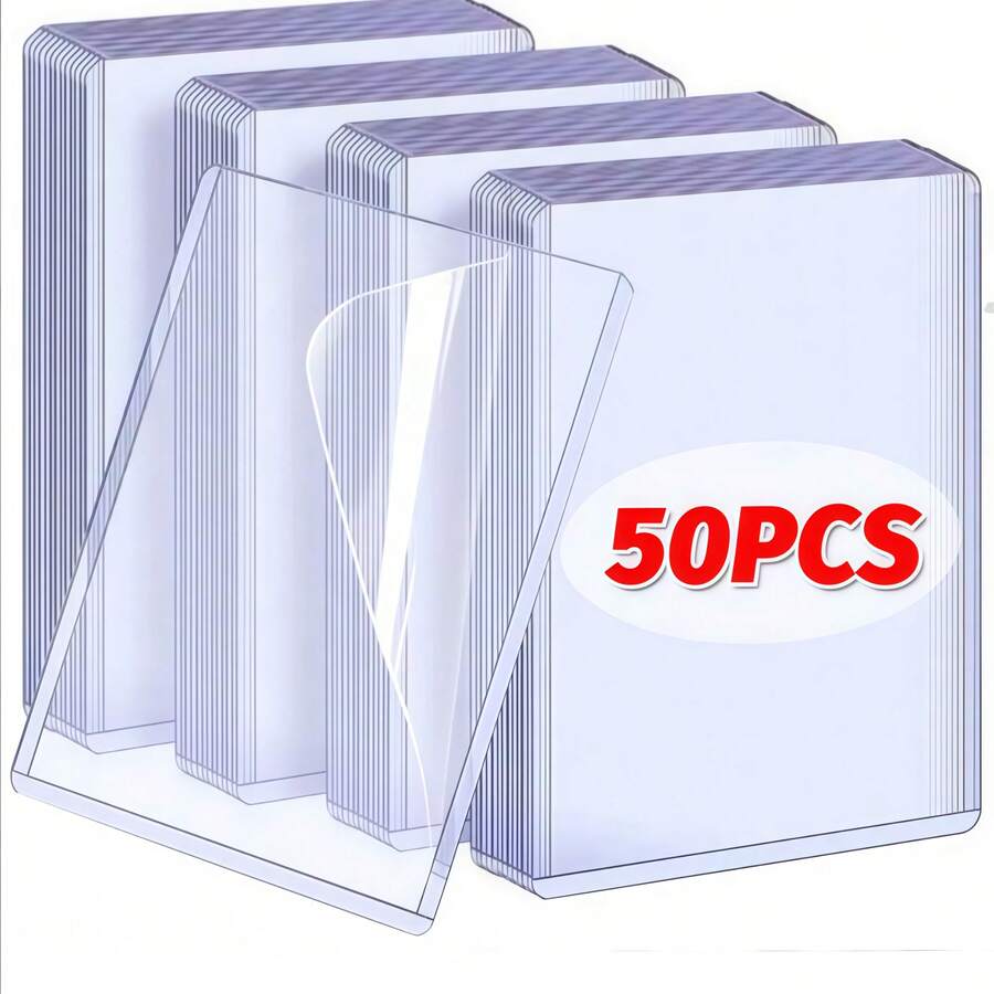 25/50 Pack Card Sleeves Game Card Protectors PVC Hard Plastic Toy Card Sleeves Card Protectors Trading Storage Gifts 3 X 4 Inch - Multicolor - View 1