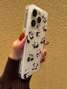 1 件，创意卡通可爱熊猫家族图案，适用于 17、 17 Pro Max、 16 Pro Max、 15 Pro、 14、 13/12/11，可作为送给家人/朋友/姐妹/女友的情人节礼物/生日礼物/母亲节礼物/复活节礼物。 - 白色 - 查看 3