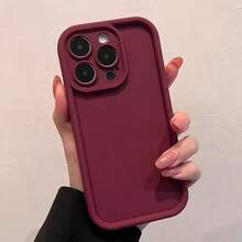 Shockproof Protective Case Compatible With IPhone 17e, Matte Soft Phone Back Cover Compatible With IPhone 17 Pro Max, 16, 15, 14, 13, Plus, 12, 11, Mini - Burgundy - View 6