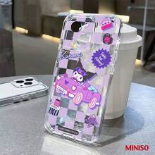 Miniso 名创优品 Kuromi 棋盘格汽车透明 TPU 手机壳，适用于 iPhone 17/17 Pro/17 Pro Max/17 Air/16/15/14/13/12/11/X 系列，iPhone 17 Pro Max 手机壳，iPhone 17 Pro 手机壳，iPhone 17 手机壳，圣诞礼物，女朋友 - 無色 - 查看 1