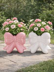 1pc Extra Large Bow Decor Vase, Cute Ribbon Design Vase, Suitable For Home Decor, Living Room Table, Bedroom Shelf And Gift Display - 1 - View 5