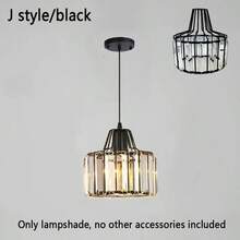 1pc Luxury Sparkling Modern Crystal Glass Lamp Shade, Suitable For Living Room, Bedroom And Bathroom, Transparent Crystal Pendant Light With Geometric Lines, Refracting Dreamy Radiance (Lamp Shade Only, No Light Source!) - Lantern Lampshade - View 9