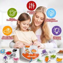 Toddler Multi-Themed Early Learning Interactive Tear Book Set, Color & Number Cognition Educational Sticker Toy, Birthday Gift For Boys & Girls - Multicolor - View 5