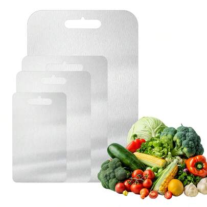 Thớt cao cấp 2026 - Hai mặt, chất liệu thép không gỉ, thích hợp cho nhà bếp và dịch vụ ăn uống, mẫu mã tiết kiệm chi phí, phù hợp với nhà bếp nhỏ, xe RV, hộ gia đình nhỏ, dễ sử dụng, bền bỉ, thích hợp để thái rau củ, trái cây, thịt gà và thịt bò.