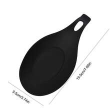 Silicone Trivet Mat, Heat Resistant Spoon Rest, Creative Tableware Coaster, Easy To Clean Kitchen Tool - Black - View 5