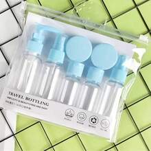 A Set Of Travel-Sized Cosmetic Refillable Bottles, Portable Toiletry Bag Set, Including Spray Bottle, Lotion Bottle, Shampoo Bottle, Cream Bottle, Empty Bottle (Random Card), Portable Accessory Storage Bag - Multicolor - View 8