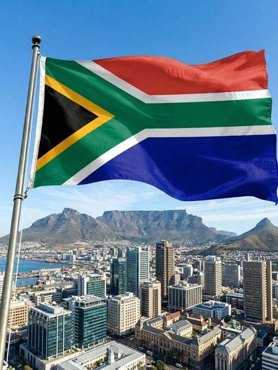 1pc South Africa National Flag 90x150CM/3x5 Ft, Large South Africa Flag Hanging Banner - Double-Sided Design, Suitable For South Africa Party Decoration, World Cup Football Party Bar Garden Indoor Outdoor Decor, Holiday Celebration