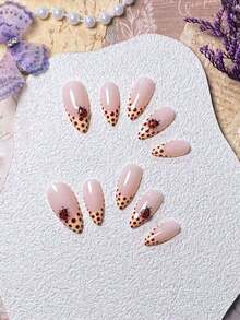 10pcs Handmade Almond-Shaped Light Pink French Manicure Nail Stickers, Featuring Delicate Hand-Painted Light Pink French Tip Design. These Elegant, Romantic, Minimalist Nail Stickers Are High-End, Sexy, Lightweight And Luxurious, Suitable For Daily Wear, Dates, Concerts And Light Business Occasions. A Perfect Gift For Women And Girls. - Nhiều màu - Xem 6