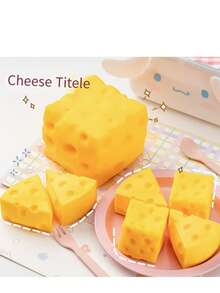 Squeeze Cheese - Extra Large Soft Squeezable Cheese Block | Gag Gift, Adult Novelty Toy | Giant Stress Ball | Adult Sensory Toy - Sunshine Entertainment - Multicolor - View 5