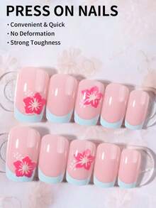 Nâng tầm phong cách của bạn với bộ 24 miếng dán móng tay acrylic vuông ngắn kiểu Pháp, bộ móng giả ngắn vừa vặn hoàn hảo, bao gồm 1 lọ sơn gel và 1 dũa móng, thích hợp cho sử dụng hàng ngày mùa hè, nghệ thuật làm móng kiểu Pháp, phù hợp cho phụ nữ đi làm, dự tiệc và các dịp khác. - Nhiều màu - Xem 3