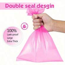 150卷无香型防漏狗便袋 - 13 x 9英寸加厚宠物粪便袋，防撕裂设计，防漏防水，适用于狗、猫和其他宠物 - 彩色 - 查看 3