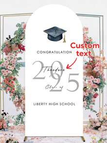 Customizable Graduation Party Arch Decor - Can Personalize With Name, Date Or Text. Ideal For Graduation Celebration Event Backdrop And Photo Prop, Perfect For Home And Room Decoration. Great For Graduation Photos, Prom Decor And Celebrations; The Perfect Gift For Upcoming Or Recent Graduates. - Multicolor 02 - View 11