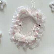 1 件可爱蕾丝和网状照片展示卡夹，带挂链，五角星图案手工 DIY 成品，偶像粉丝商品，3 英寸照片展示，Kpop 蓬松天使翅膀猫耳装饰，洛丽塔卡夹 - 彩色 - 查看 30