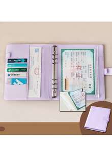 A5 皮革笔记本活页夹，6孔活页笔记本封套，适用于 A5 活页纸，活页个人计划本活页夹封套，带磁性搭扣（不含内页） - 多色 - 查看 8