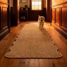 1 pieza Alfombra larga de imitación de yute marrón, lavable a máquina y duradera, adecuada para pasillo, cocina, mesilla de noche, baño, entrada, oficina en casa, lavandería - Alfombra larga fácil de limpiar, alfombra de pasillo, alfombra, alfombra de pasillo, alfombra de área, alfombra, decoración del hogar, alfombra de área de sala de estar, decoración del hogar de sala de estar - Marrón - Ver 5