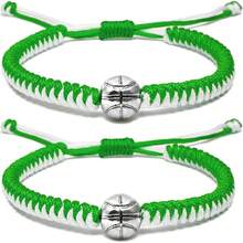 MANYC Basketball Bracelets Adjustable For Boys, Girls, And Adults Handmade Gifts For Basketball Players - 隨機樣式2 - 查看 1