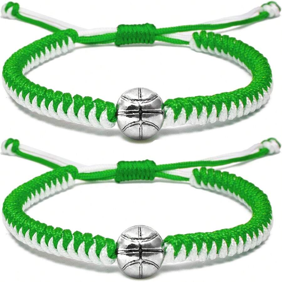 MANYC Basketball Bracelets Adjustable For Boys, Girls, And Adults Handmade Gifts For Basketball Players - 隨機樣式2 - 查看 1