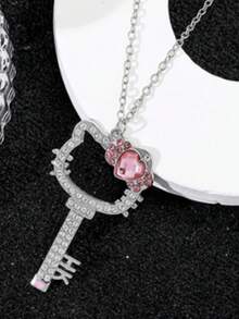 SANRIO 1 chiếc vòng cổ hình mèo KT dễ thương, mặt dây chuyền hình mèo hoạt hình, quà tặng trang sức cho bé gái. - Nhiều màu - Xem 1