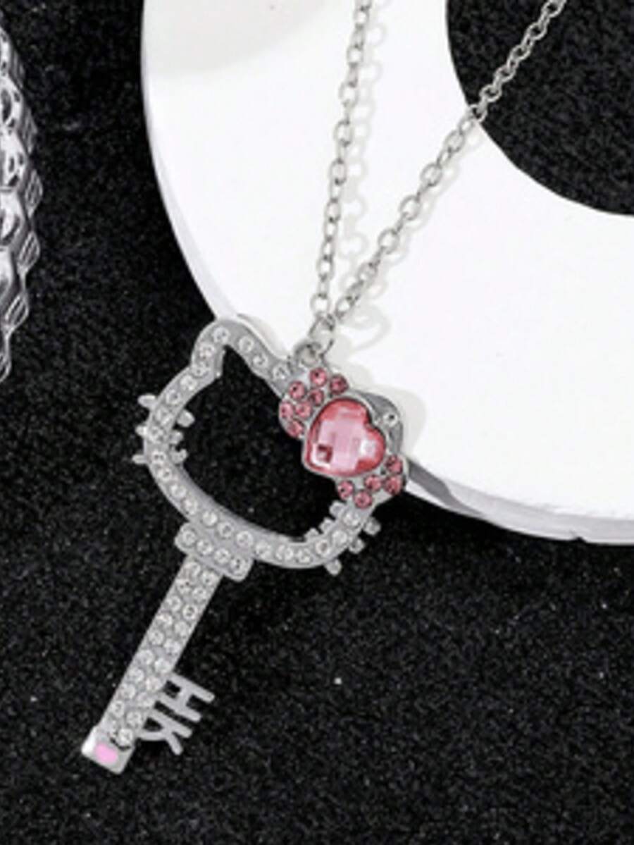 SANRIO 1 chiếc vòng cổ hình mèo KT dễ thương, mặt dây chuyền hình mèo hoạt hình, quà tặng trang sức cho bé gái. - Nhiều màu - Xem 1