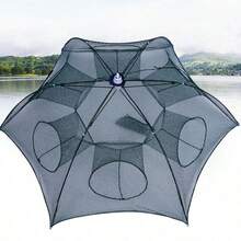 Foldable Shrimp Trap, Fishing Cage, Umbrella Net, Shrimp Net, Fish Trap, One-Way Fishing Net, Foldable Fishing Net, Fish Trap - Black - View 2