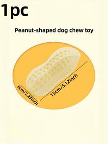 1pc Dog Chew Toy, Durable Squeaky Peanut Shaped Toy For Medium & Large Dogs, Corgi & Bulldog, Cute Plush Chew Toy For Dogs To Relieve Boredom, Durable & Tear-Resistant - Champagne - View 3