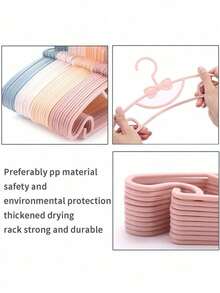 10pcs/20pcs/30pcs Plastic Children's Hangers, Baby Clothes Drying Rack, Cute Small Hangers For Kids Wardrobe Organization, Retractable Seamless Closet Storage Solutions, Home Space Saving Clothing Display Stand - Multicolor - View 6