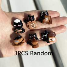 Cute Black Cat Coffee 3D Resin Fridge Magnet - Strong Magnetic Sticker, Suitable For Fridge, Cabinet, Office Desk Decor - Multicolor - View 11