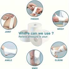 2pcs White Sports Bandage Tape And Bandage, Suitable For Basketball, Football And Fingers, Can Fix Feet - Multicolor - View 3