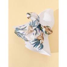 1 Piece Women's White Wavy Edge Bowknot Beach Sun Hat, Elegant Sunscreen Hat For Vacation & Travel, Summer Breathable Large Brim Sun Hat For Seaside Outings, Fashionable All-Match Holiday Casual Hat - 白色-2 - 查看 4